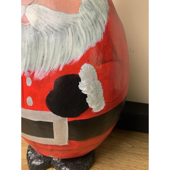 Hand Painted Santa Claus Gourd Christmas Vtg Folk Art Country Primitive READ - Picture 4 of 12